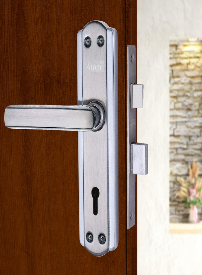 Atom Heavy Duty Mortice Door Handle Set with Lock Body | Chrome Plated Finish | 6 Lever Double Stage Lockset for Door, Bathroom, Bedroom, Living Room with 3 Keys - Image 2